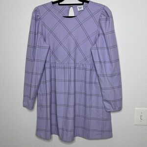 Artizia Sunday Best Lavender flannel twill Checkered dress with pockets Large